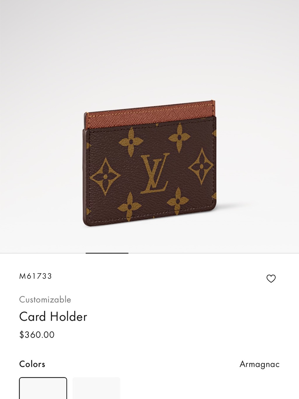 Louis Vuitton Monogram Card Holder w